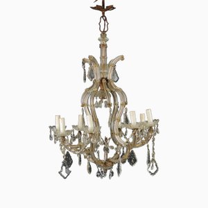 Lámpara de araña italiana estilo Maria Theresa de vidrio