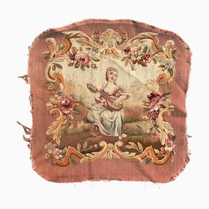 Arazzo antico Aubusson con coprisedia, fine XIX secolo