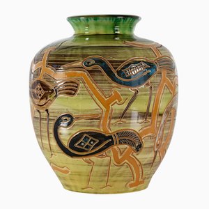 Large Ceramic Bird Floor Vase by Harald Folmer Gross for Knabstrup, Denmark, 1940s