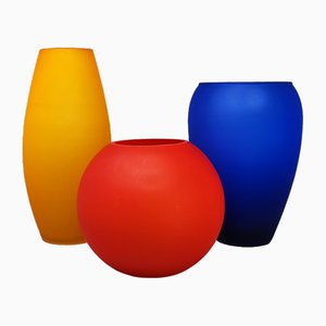 Murano Glass Vases, Italy, 1960s, Set of 3