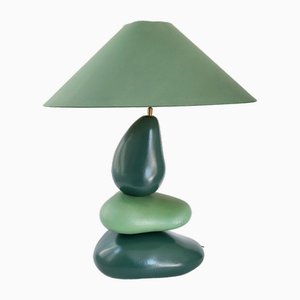 Green Ceramic Lamp by Francois Chatain, 1980s