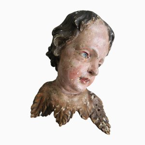 Ange Baroque Sculpté, 18ème Siècle
