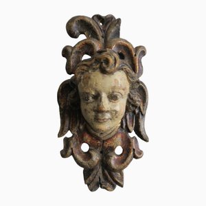 Ange ou Putto Baroque Sculpté, 18ème Siècle