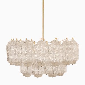 Ice Glass Chandelier from Stölzle, Austria, 1960s