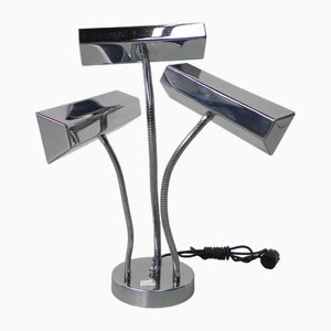 Vintage Desk Lamp with 3 Chrome Shades, 1960s