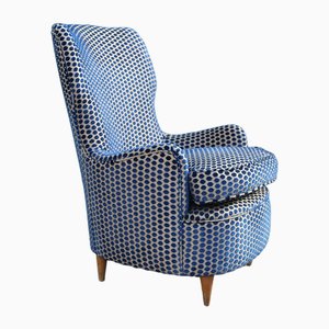Italian High Back Armchair in the Style of Gio Ponti, 1950s