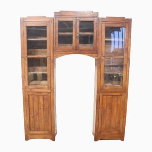 Rustic Fir Arched Bookcase, 1920s