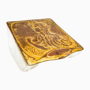 Art Nouveau Golden Plated Humidor, Germany, Early 20th Century