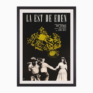 Póster de película original vintage de James Dean East of Eden, rumano, 1968