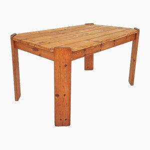 Pinewood Dining Table attributed to Ate van Apeldoorn, Netherlands, 1970s