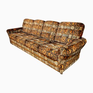 Kariertes Vintage 4-Sitzer Sofa