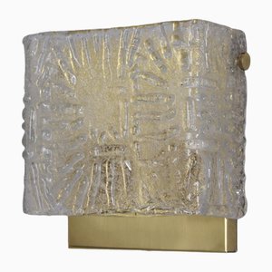 Crystal and Brass Wall Lamp, 1970s