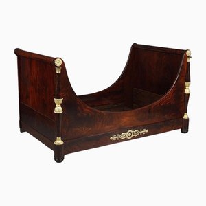 Cama barco Imperio grande de caoba, década de 1800