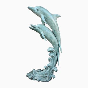 Large Bronze Dolphin Fountain Garden Water Feature