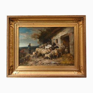 Henry Schouten, Hirte mit Herde, 1890, Öl auf Leinwand