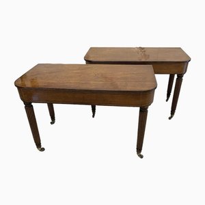 Antique George III Mahogany Console Tables, 1800s, Set of 2