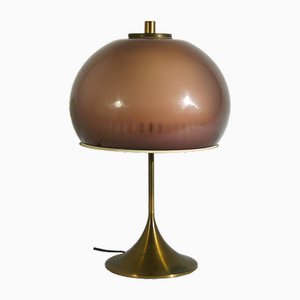 Italian Acrylic Glass &Amp; Brass Table Lamp from Lamter, 1960s