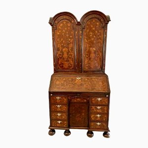 Antique Burr Walnut Inlaid Marquetry Bookcase by William and Mary, 1680s