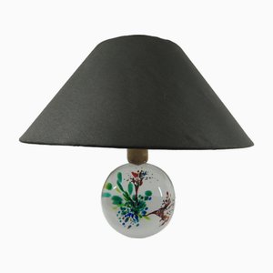 Lámpara de mesa FM sueca de vidrio artístico, años 60