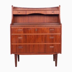 Danish Secretary in Teak with Pull Out Mirror and Desk, 1960s