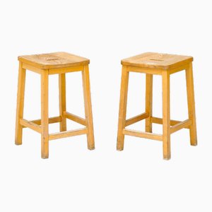 Lab Stools in Beech, Set of 2