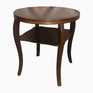 Small Dark Wood Side Table with Shelf