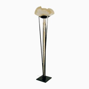 Lámpara de pie estilo Art Déco de cristal de Murano, años 70