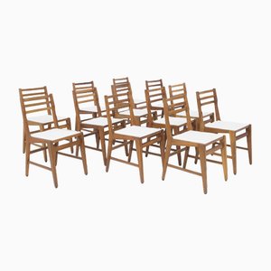 Mid-Century Wooden and Bouclé Chairs by BBPR, 1950s, Set of 12