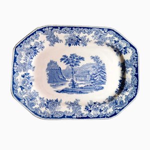 English Blue Ceramic Tray from Copeland Spode, 1914