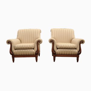 William IV Empire Library Armchairs, 1990s, Set of 2