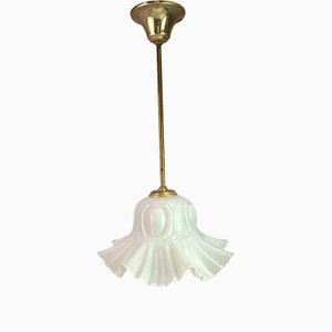Large Opaline Flower Lamp, 1920s