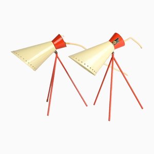 Lampes de Bureau Modèle 1618 par Josef Hurka pour Napako, 1960s, Set de 2