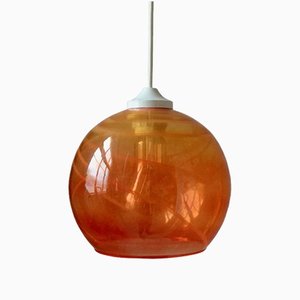 Lampada a sospensione vintage arancione, anni '80