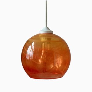 Vintage Orange Suspension Lamp, 1980s