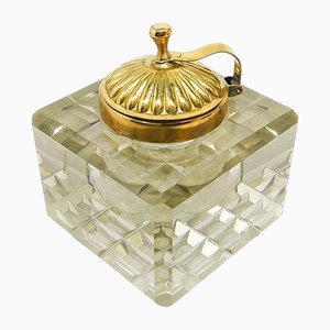 Art Deco Crystal Inkwell, Sweden, Early 1900s