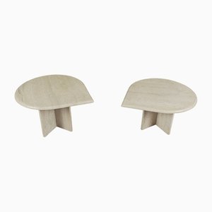 Travertine Drop Coffee Tables, Italy, 1960s, Set of 2