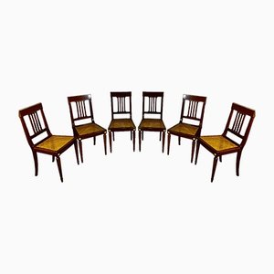 Louis XVI Transition Dining Chairs in Mahogany, Set of 6