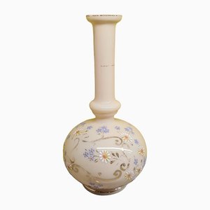 Painted Opaline Vase, Czechoslovakia, 1900s