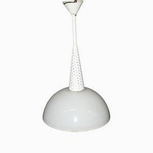 Blech Deckenlampe von Holophane, 1950er