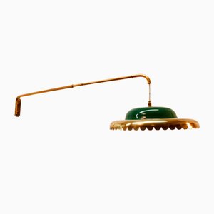 Brass Extendable Wall Light with Plate