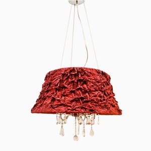 Vintage Hängelampe aus Glas & Metall