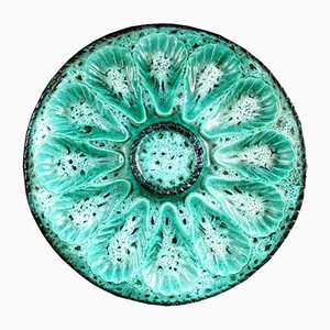 Majolica Pottery Oyster Plate by Marius Giuge for Vallauris, France, 1950s
