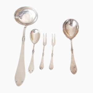 Art Deco Silvered Cutlery by Robbe & Berking for 12, Set of 88