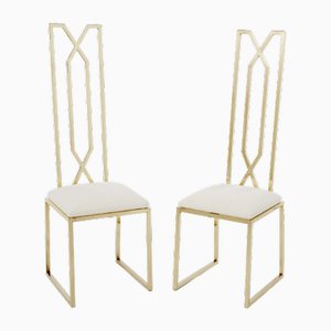 Messing Stühle von Alain Delon für Jean Charles, 1970er, 2er Set