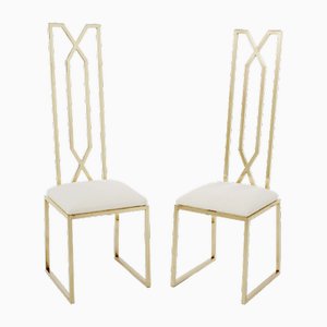 Set of Brass Chairs by Alain Delon for Jean Charles, 1970s