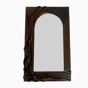 Large Wooden Wall Mirror, 1970s