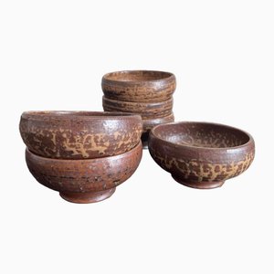 Stoneware Bowls by André Bodin for La Borne, Set of 6
