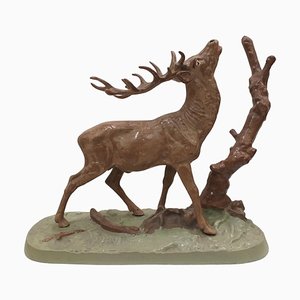 Metal Deer Sculpture, Czechoslovakia, 1950s