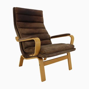 Contino Leather Armchair attributed to Yngve Ekström, Sweden, 1970s