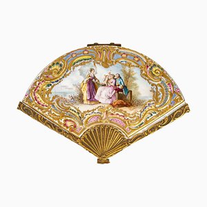 Boîte à Bijoux en Porcelaine et Bronze Doré, 19ème Siècle